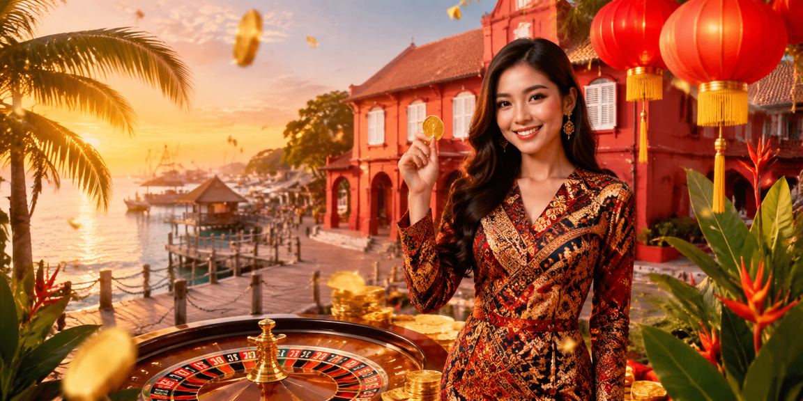 Suasana permainan kasino dengan sentuhan batik tradisional Malaysia di Melaka